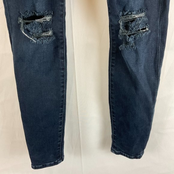 Frame Jeans 25 Le High Skinny Dark Blue Wash Distressed Destroyed - Picture 5 of 11